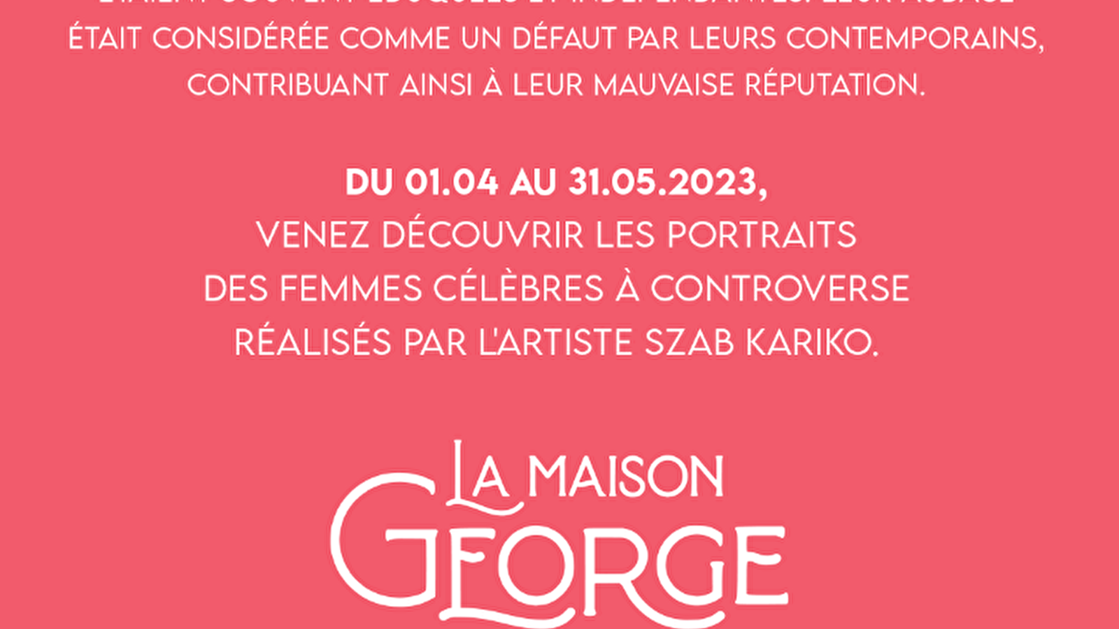 Exposition 'Mauvaise réputation'