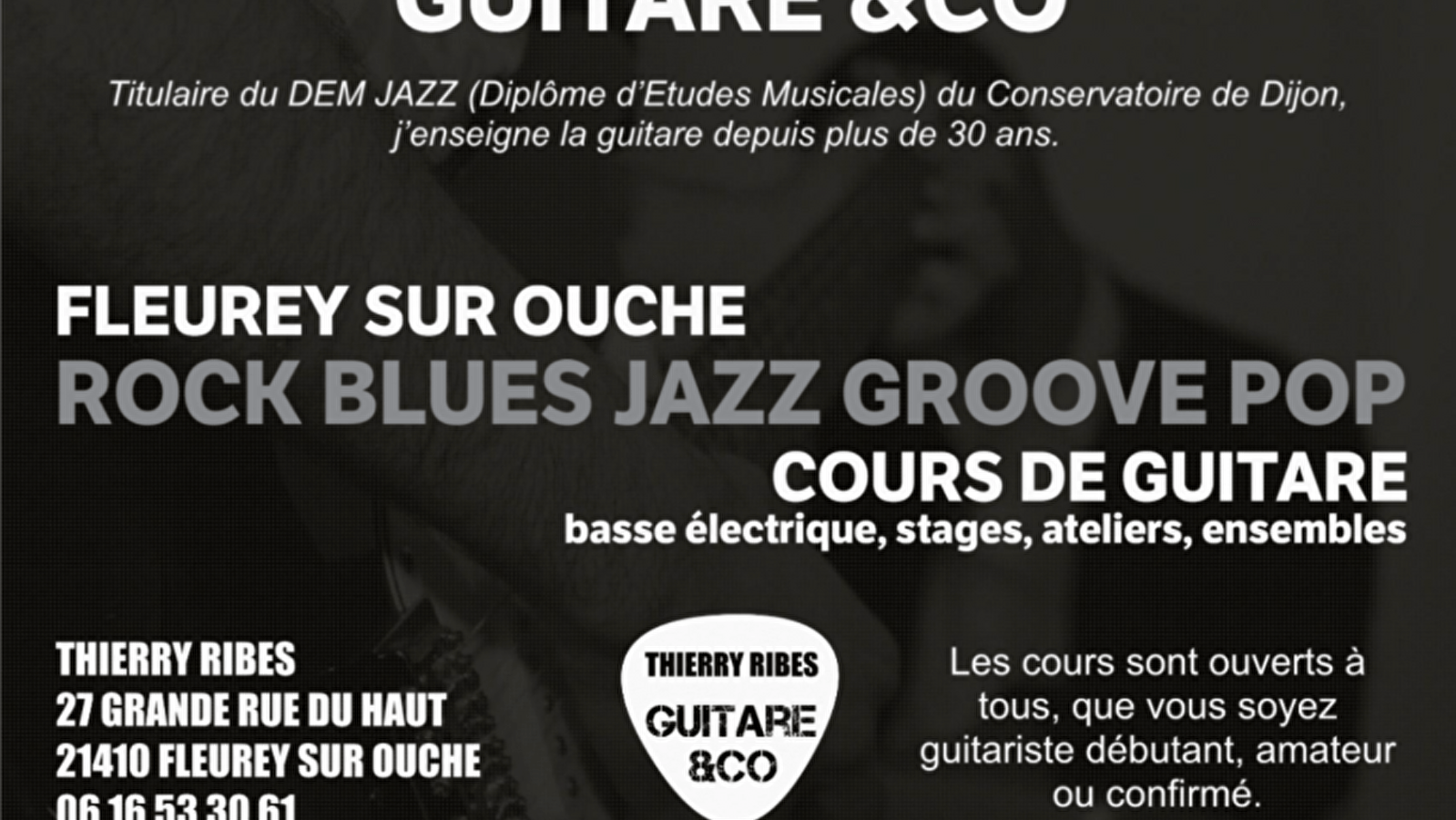 Cours de guitare et basse électrique, éveil musical, ateliers et stages Jazz et Musiques Actuelles