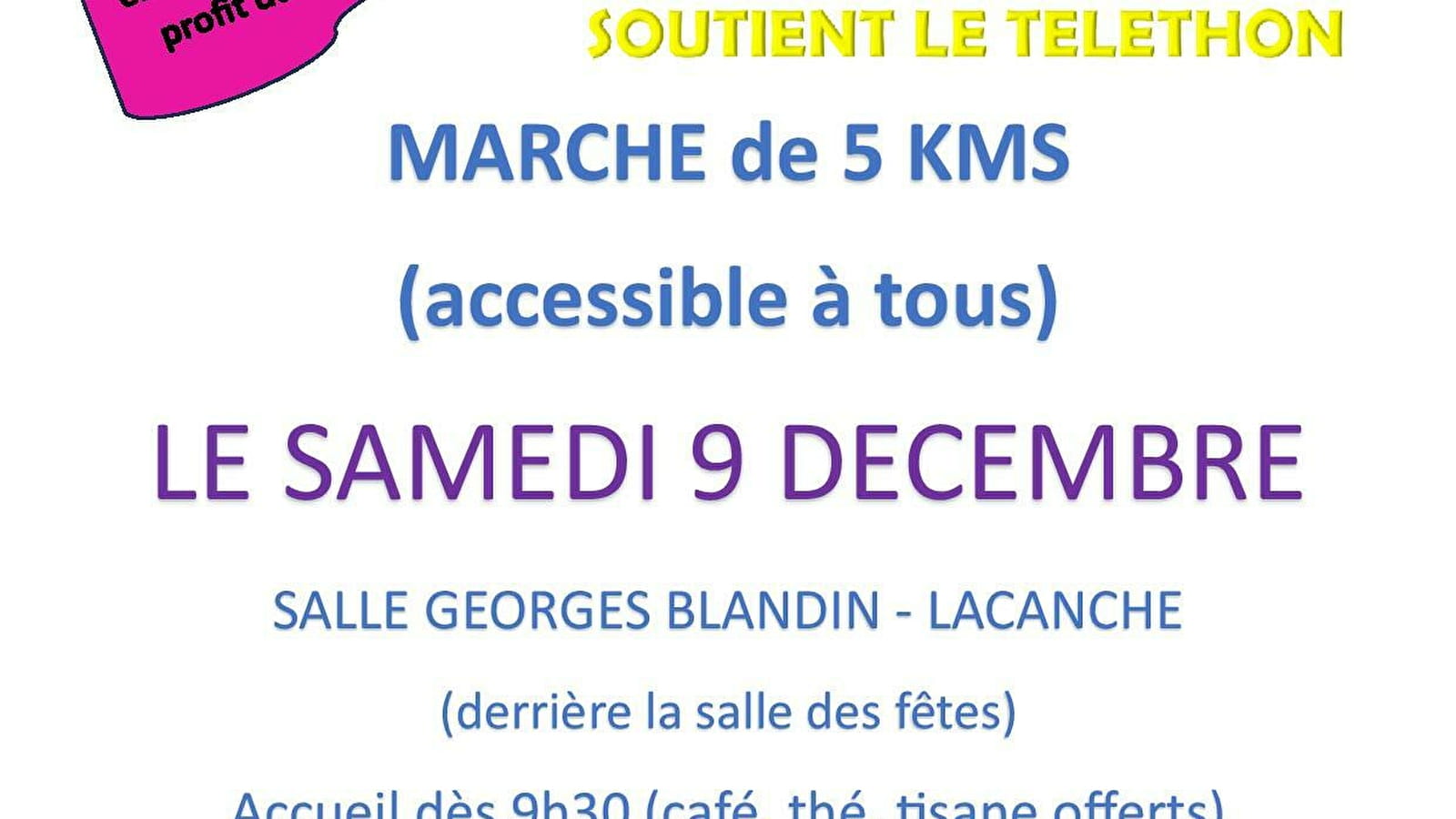 Marche - Téléthon avec Lacanche Animation