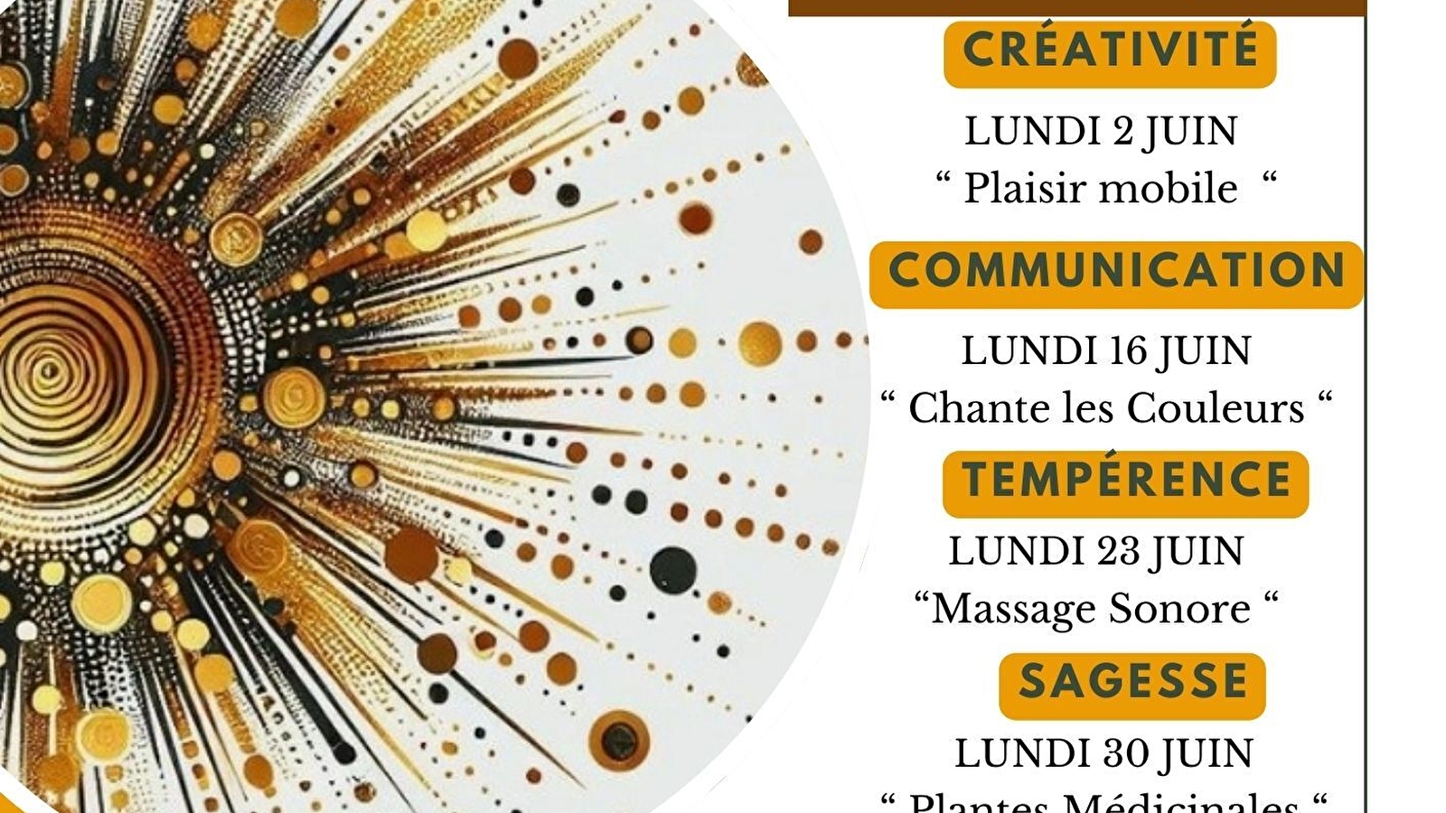 Les LUNDIS de L' ÉVEIL
* Auto-Soins *