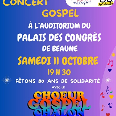 Concert Solidaire de Gospel du Secours Populaire avec le « Chœur Gospel Chalon »