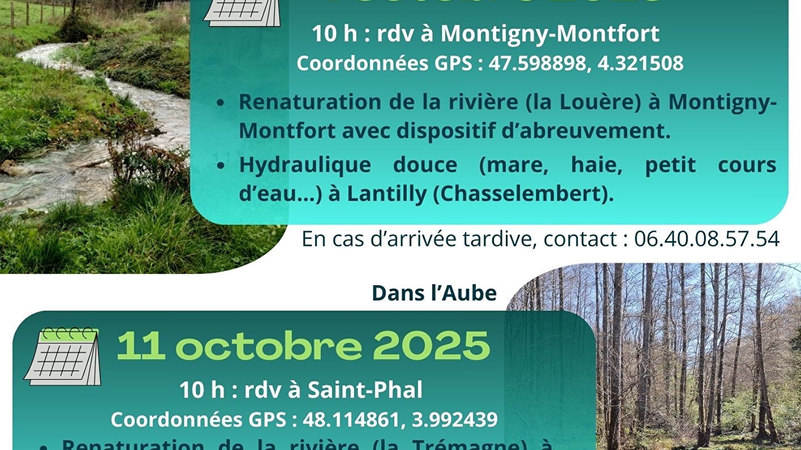 Visite de terrain, renaturation des milieux aquatique 