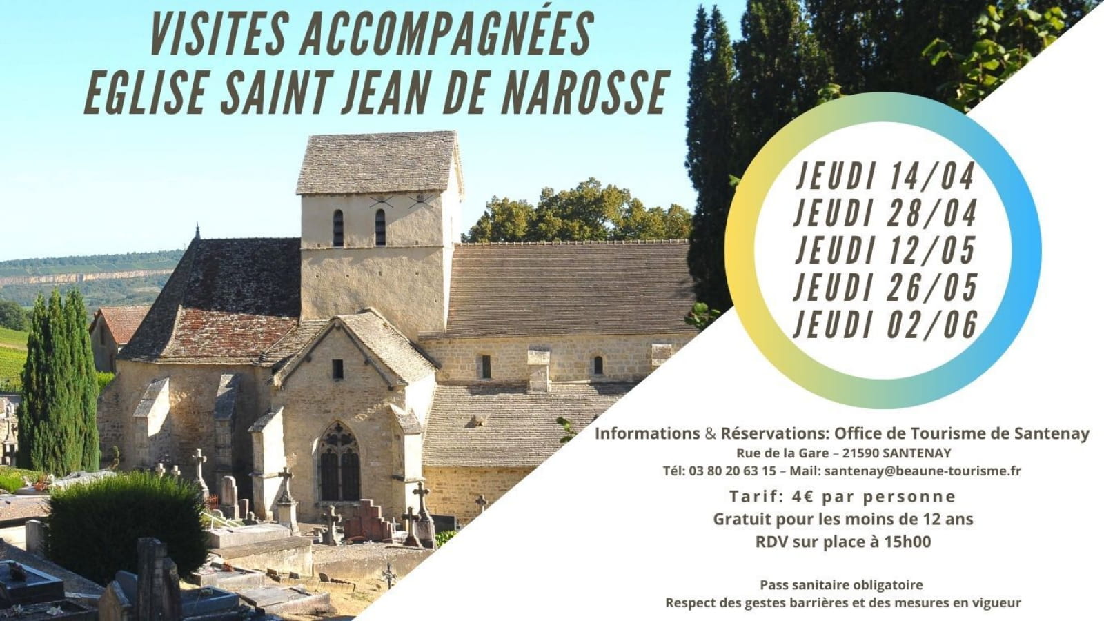 Visites accompagnées à l'Eglise Saint Jean de Narosse