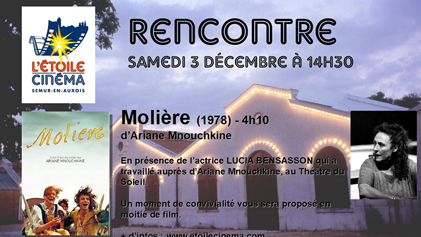 Projection 'MOLIÈRE' et rencontre avec l'actrice Lucia Bensasson