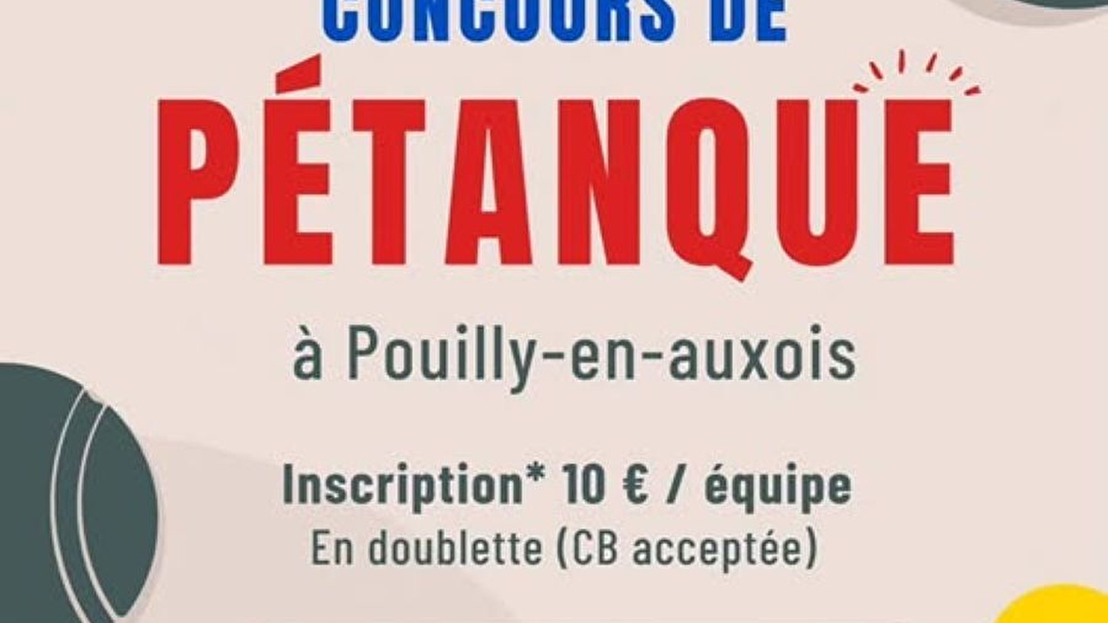 Concours de pétanque- Pouilly en Auxois