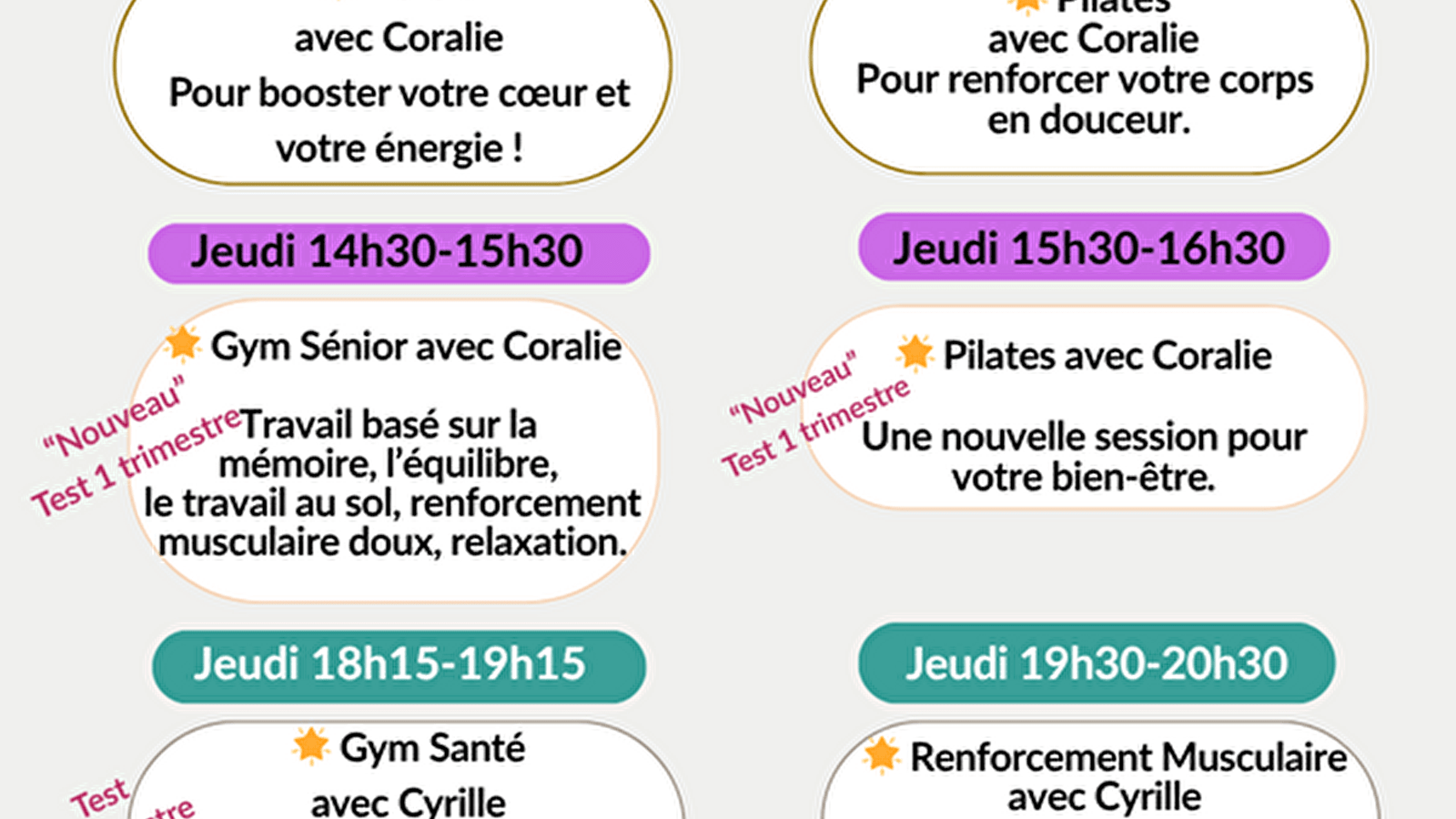 Cours de gym, pilates