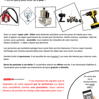 Repair café - spécial appareil électrique