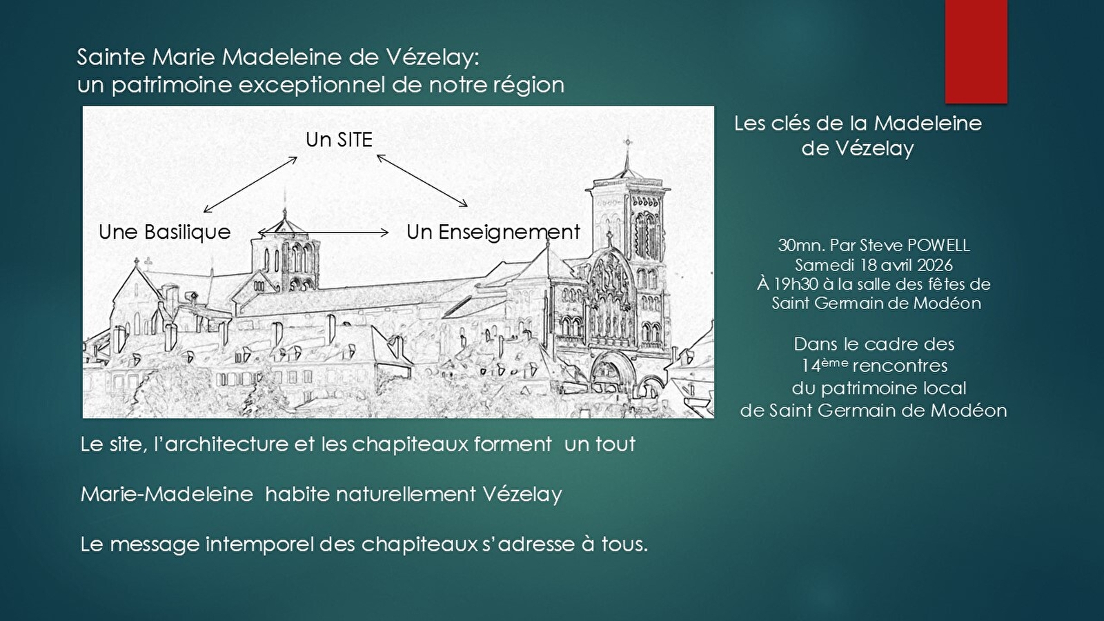 Conférence 'Les clés de la Madeleine de Vézelay'