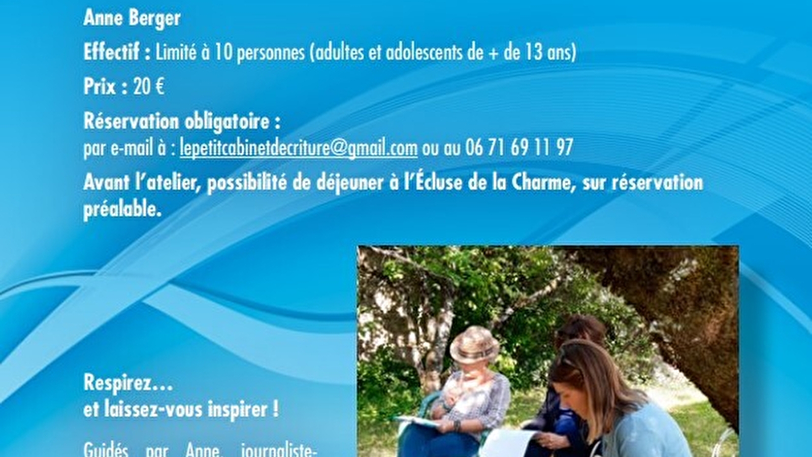 Stage d'Ecriture Créative.