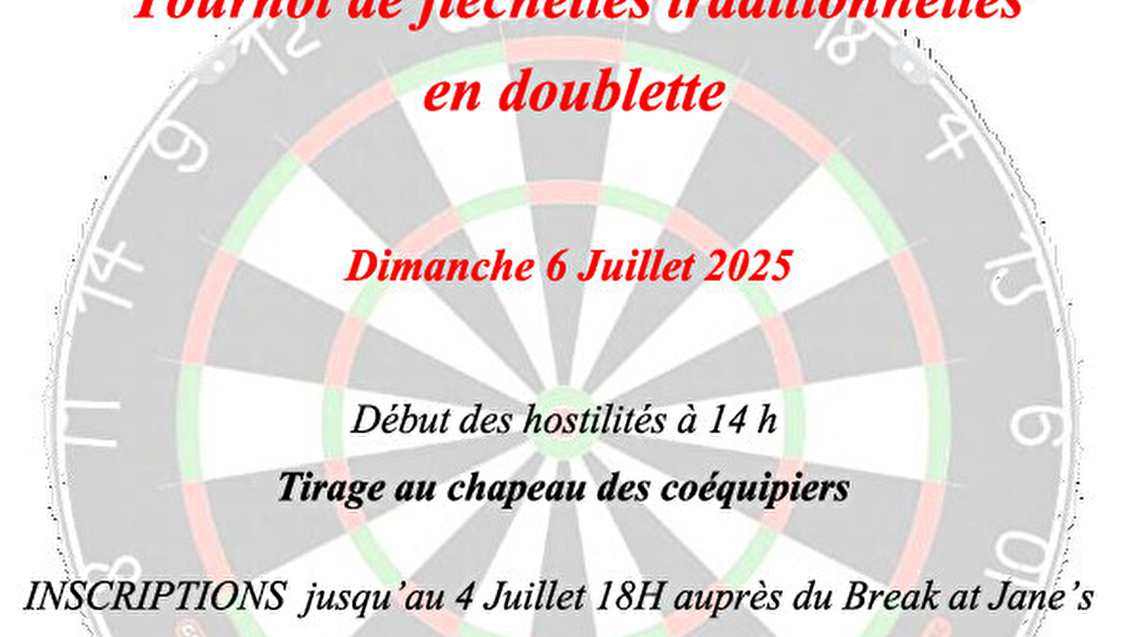 Tournoi de fléchettes traditionnelles