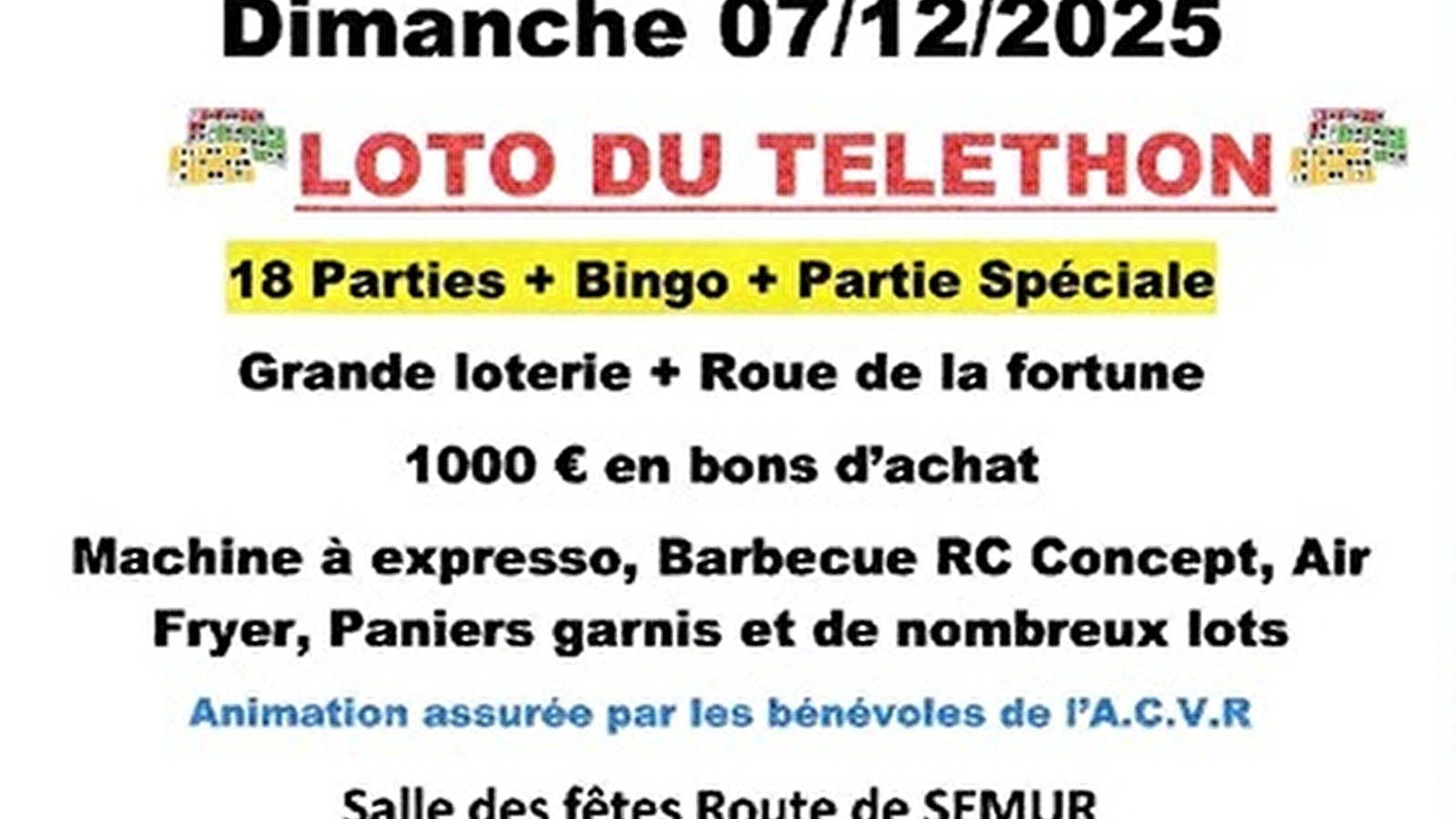 LOTO AU PROFIT DU TELETHON